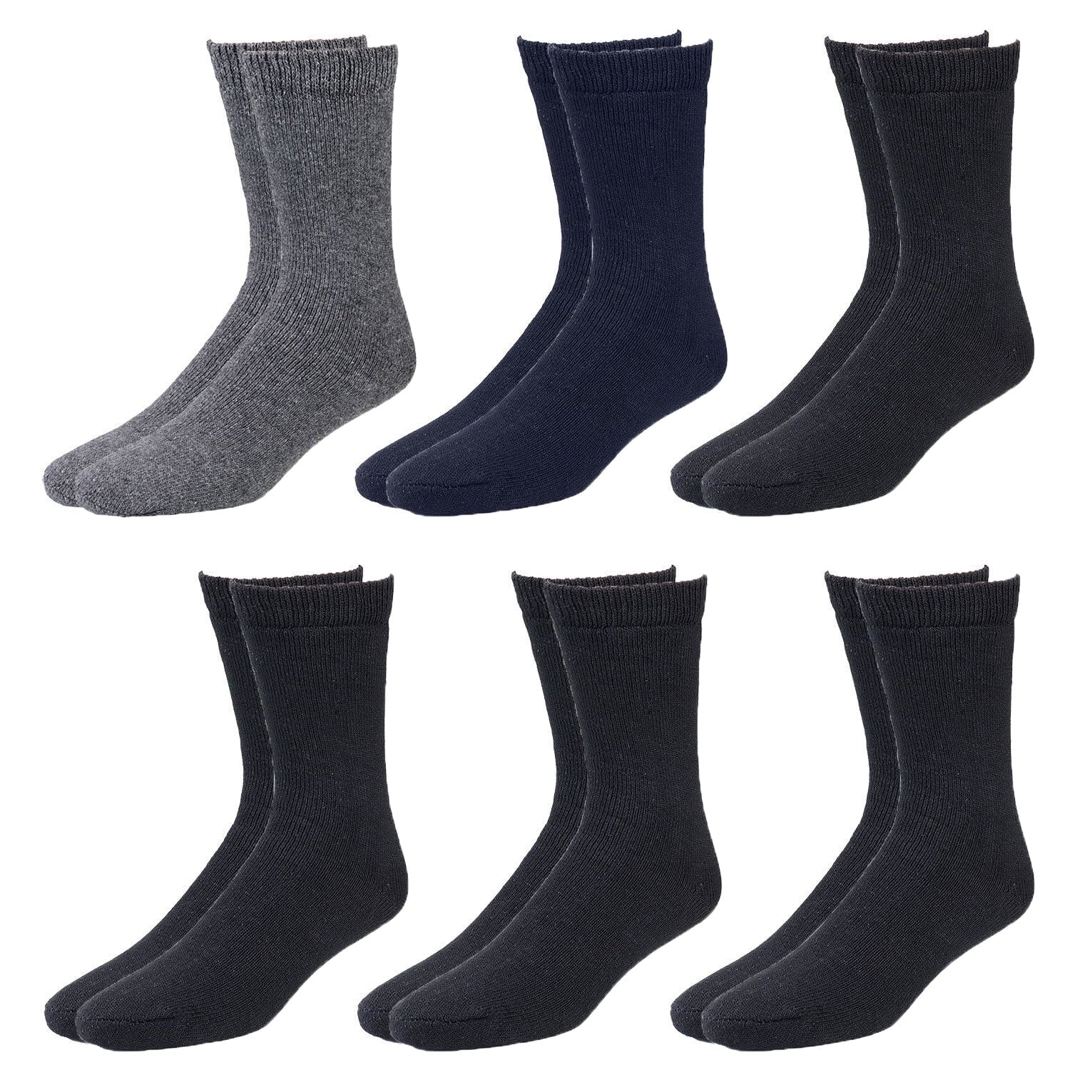 6-Pack Men'S Heavy Duty Work Thermal Wool Socks Keep Warm for Cold Weather