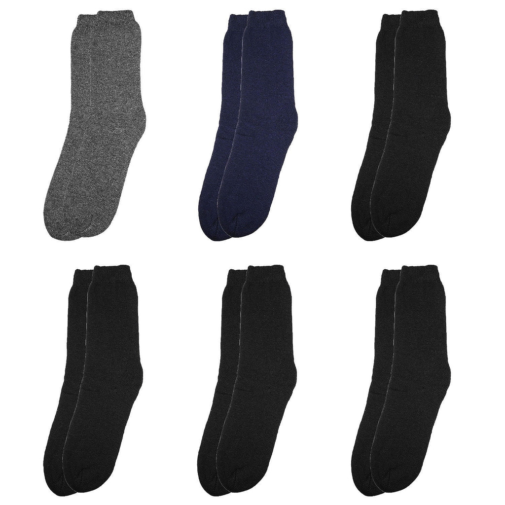 6-Pack Men'S Heavy Duty Work Thermal Wool Socks Keep Warm for Cold Weather