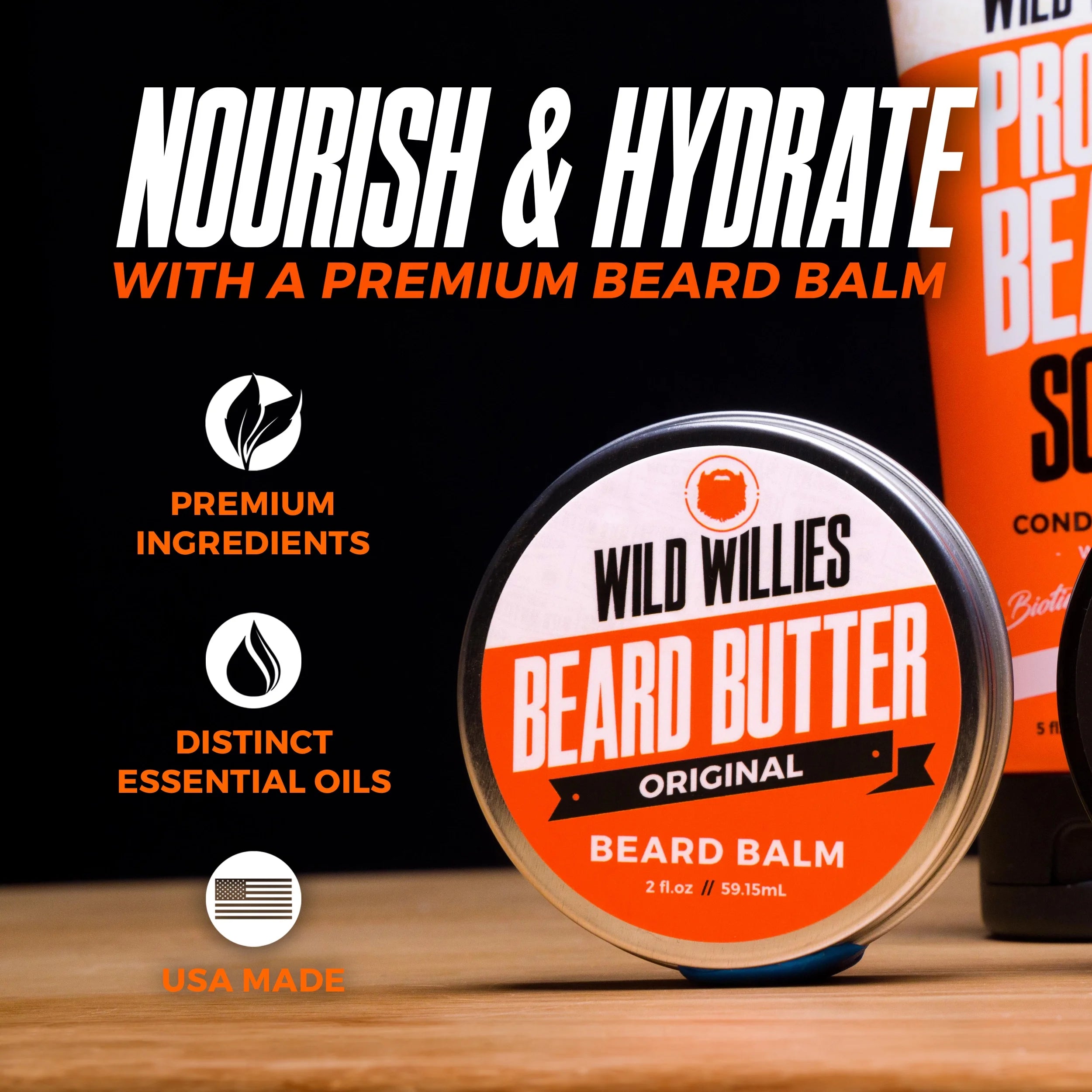 Beard Butter Leave-In Conditioner - Organic Beard Balm for Fast Beard Growth, Beard Care Softener - Beard Cream for Men to Remove Itch & Dandruff, Restores Moisture - 2 Oz