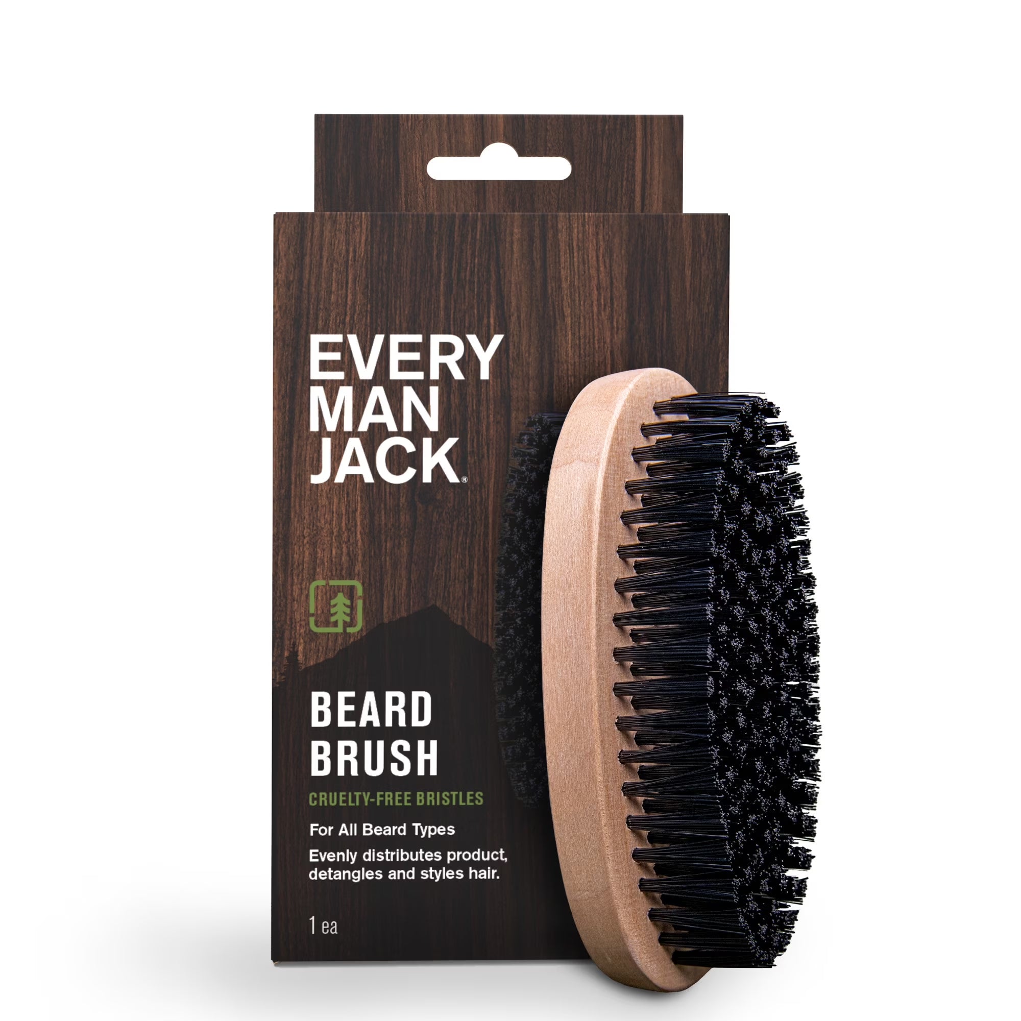 Men'S Beard Brush with Cruelty-Free Vegan Bristles