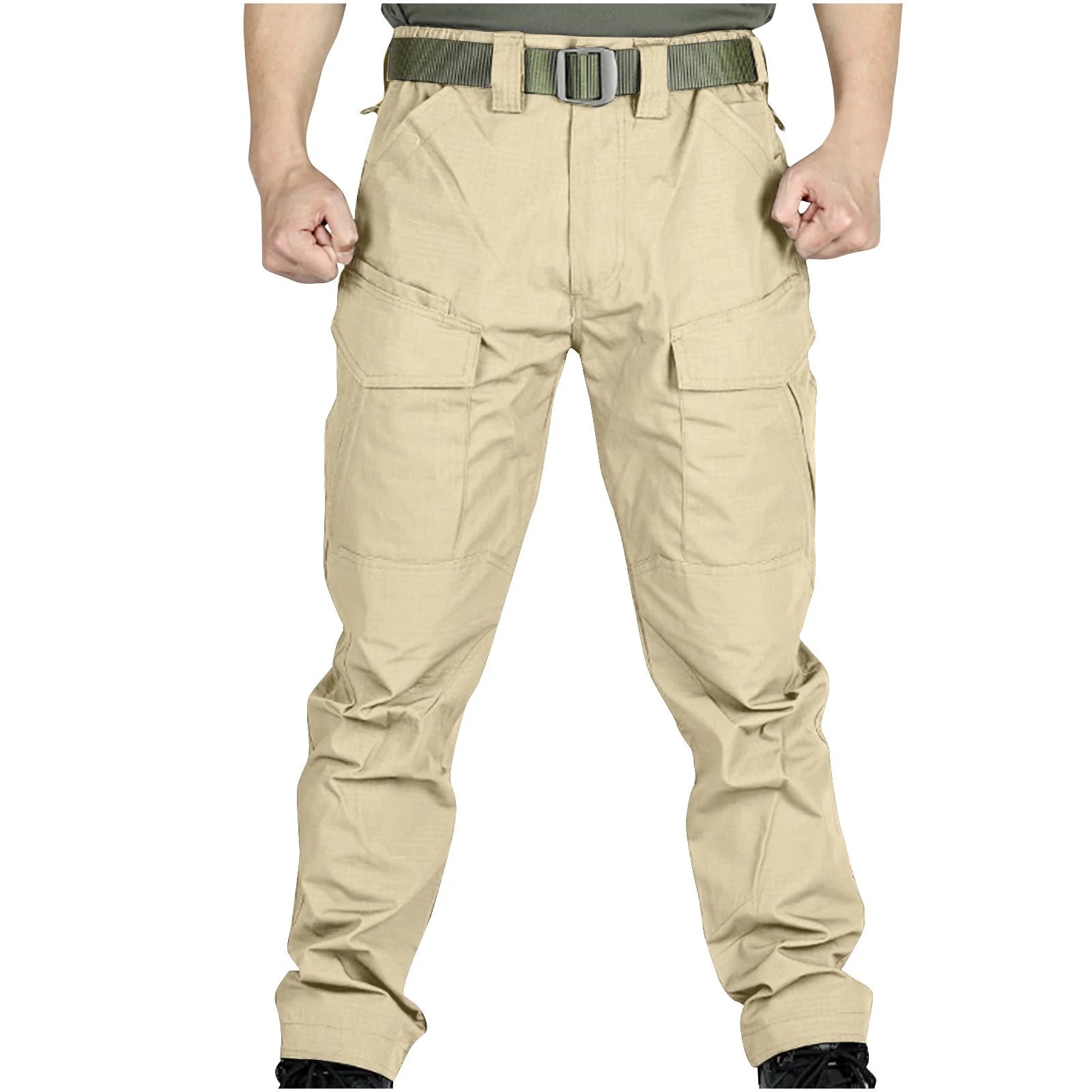 Khaki Pants for Men Cargo Work Men'S Pants Multiple Pockets Trousers Work Wear Combat Pocket M (4)