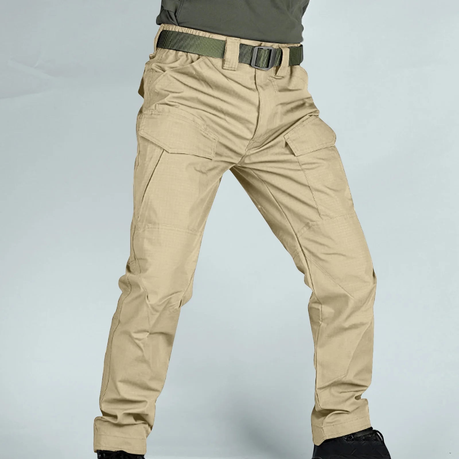 Khaki Pants for Men Cargo Work Men'S Pants Multiple Pockets Trousers Work Wear Combat Pocket M (4)