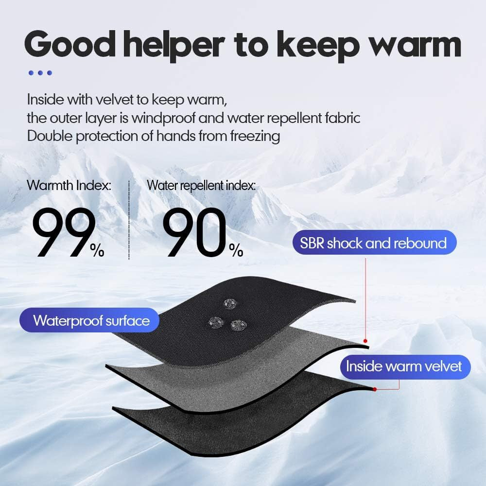 -10℉ Winter Gloves for Cold Weather Windproof Waterproof Touch Screen Ski Gloves